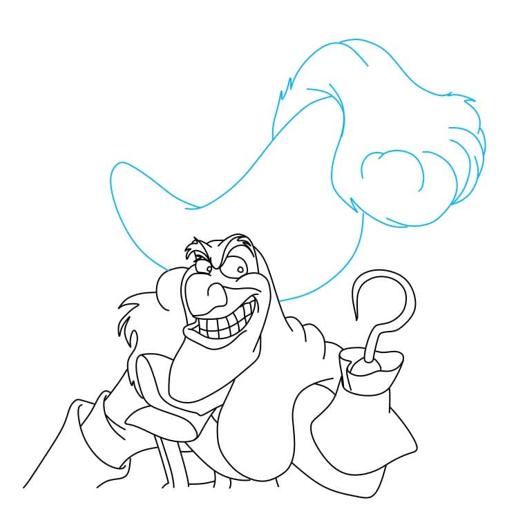 Hướng dẫn vẽ dễ dàng : Thuyền trưởng Hook - Bước 4