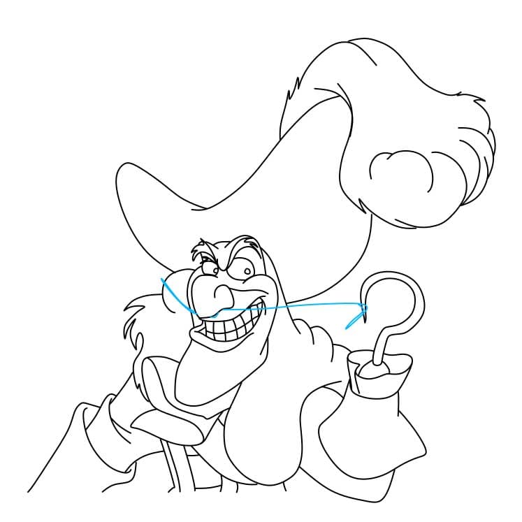 Hướng dẫn vẽ dễ dàng : Thuyền trưởng Hook - Bước 5