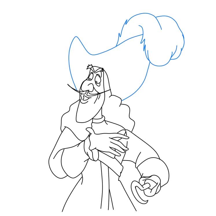 Hướng dẫn cách vẽ Thuyền trưởng Hook chi tiết từng bước - Bước 6