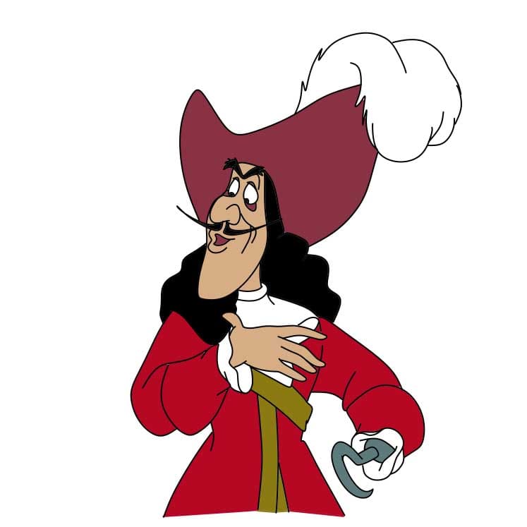 Hướng dẫn cách vẽ Thuyền trưởng Hook chi tiết từng bước - Bước 7