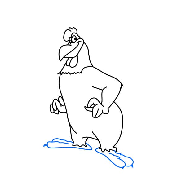 Hướng dẫn vẽ chú gà Foghorn Leghorn đơn giản và thân thiện cho bé - Bước 7