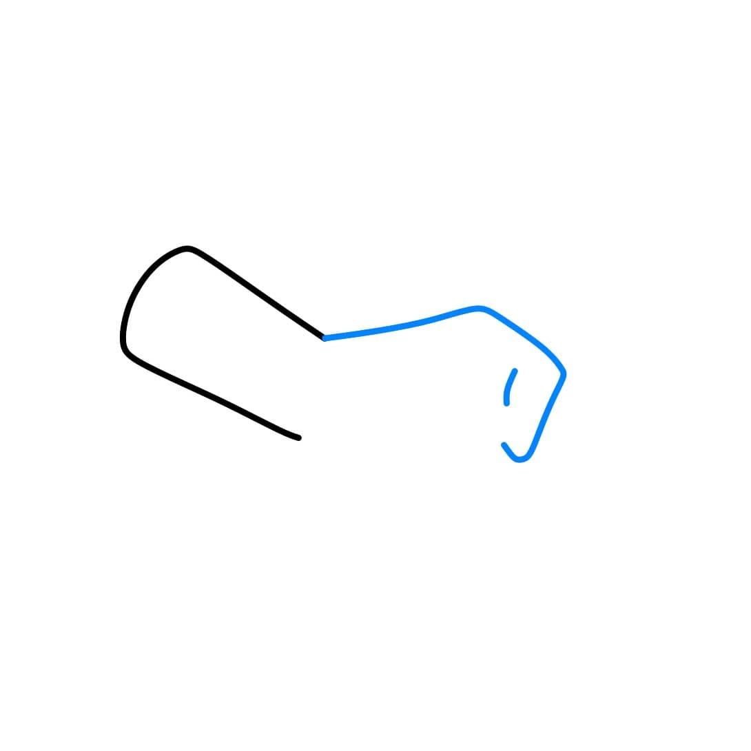 Hướng dẫn cách vẽ bàn tay đang cầm bút đơn giản cho bé - Bước 2