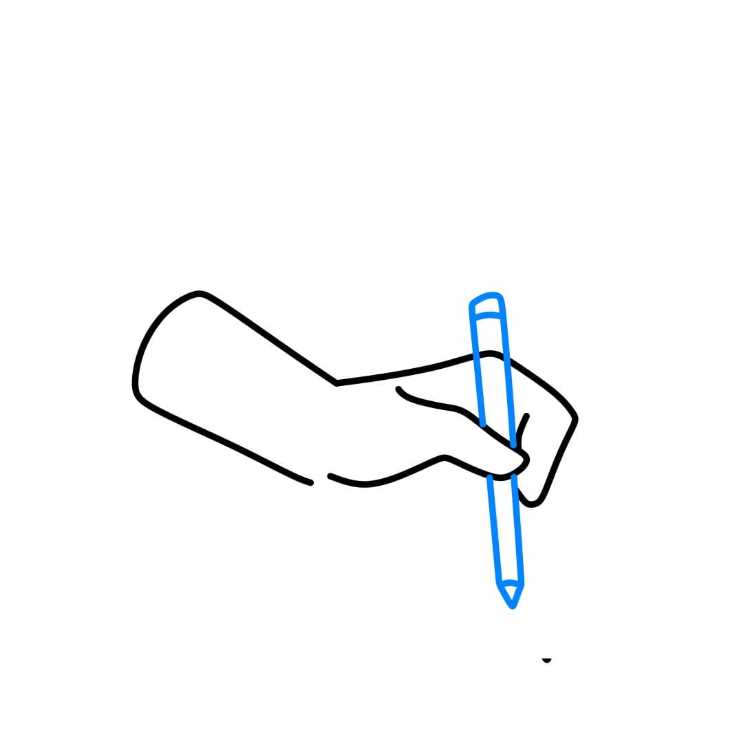 Hướng dẫn cách vẽ bàn tay đang cầm bút đơn giản cho bé - Bước 4