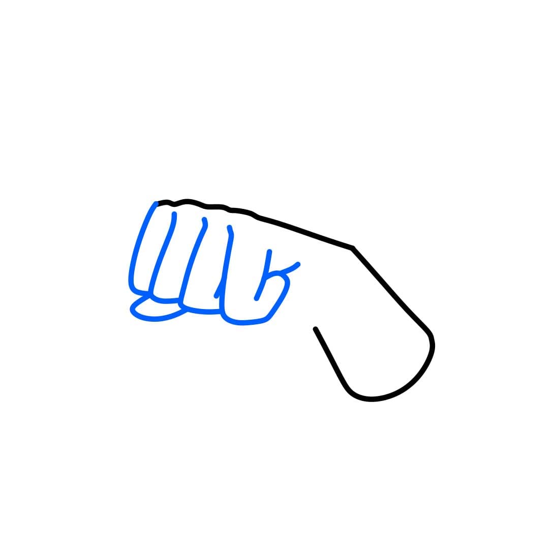 Hướng dẫn vẽ dễ dàng : Bàn tay - Bước 3