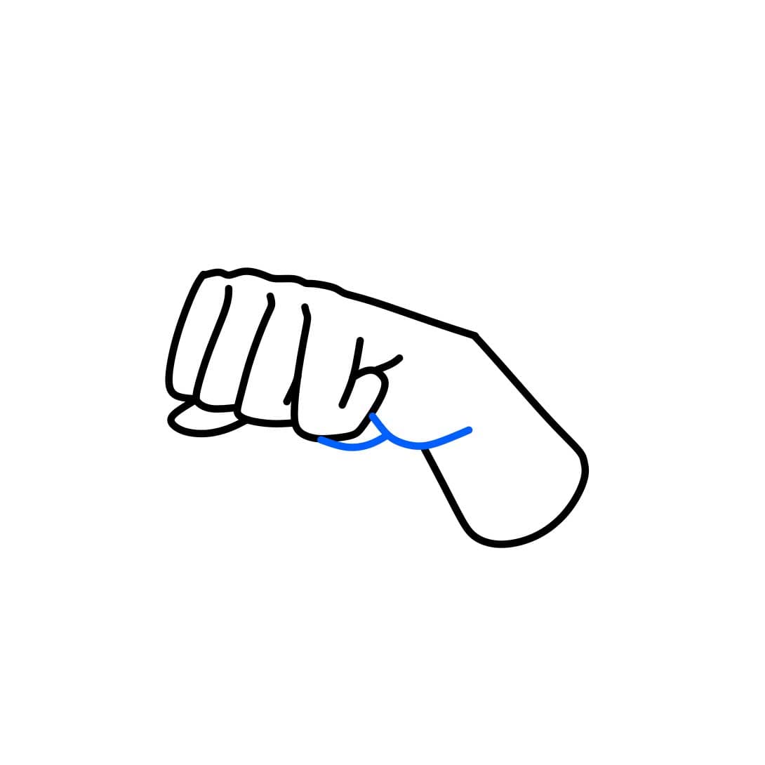 Hướng dẫn vẽ dễ dàng : Bàn tay - Bước 4