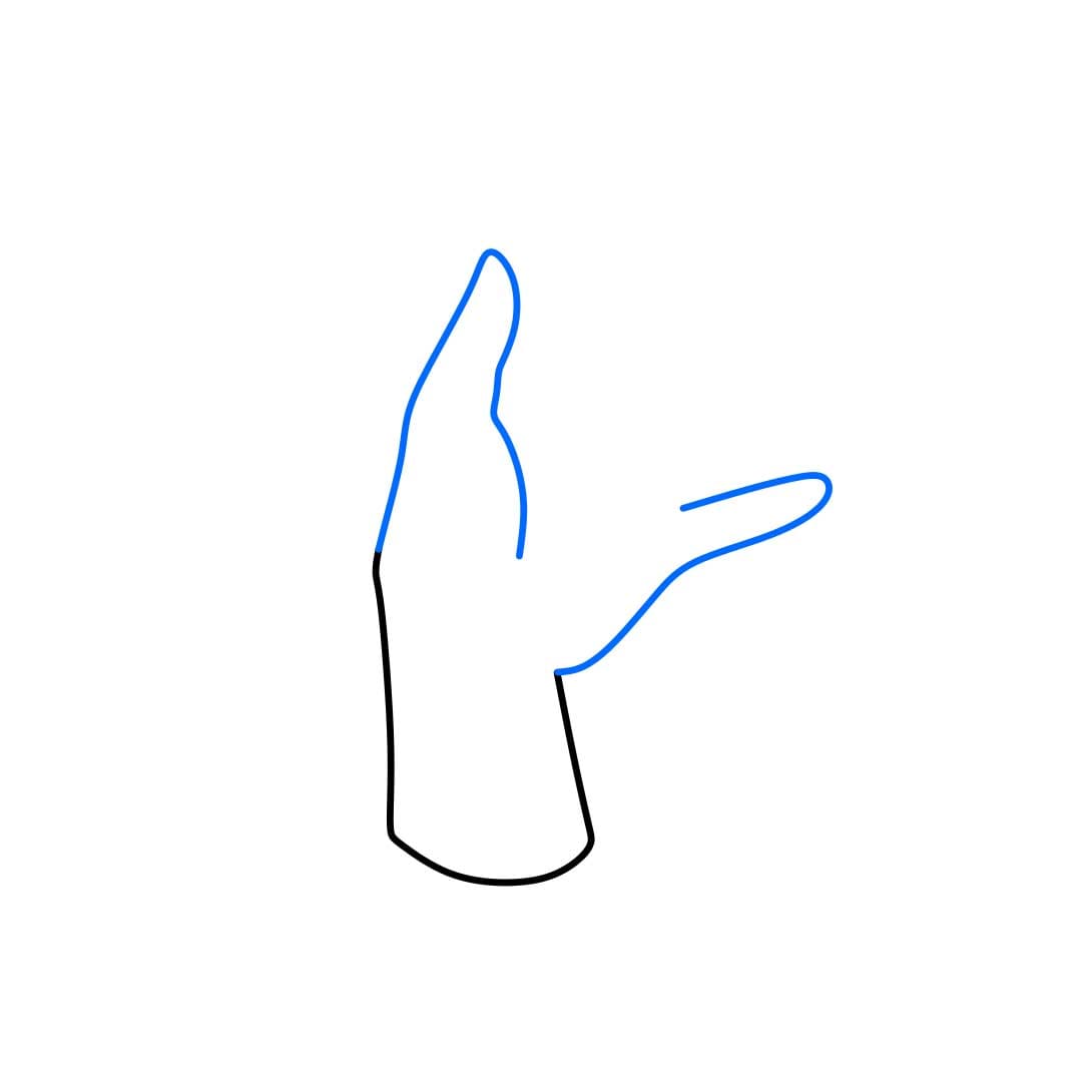 Hướng dẫn cách vẽ bàn tay đơn giản cho bé - Bước 2