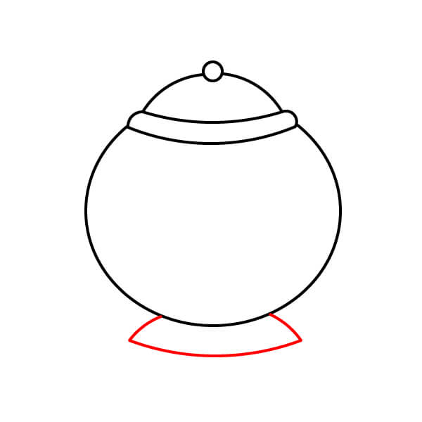 Hướng dẫn từng bước cách vẽ ấm trà cho trẻ em - Vẽ đế/chân