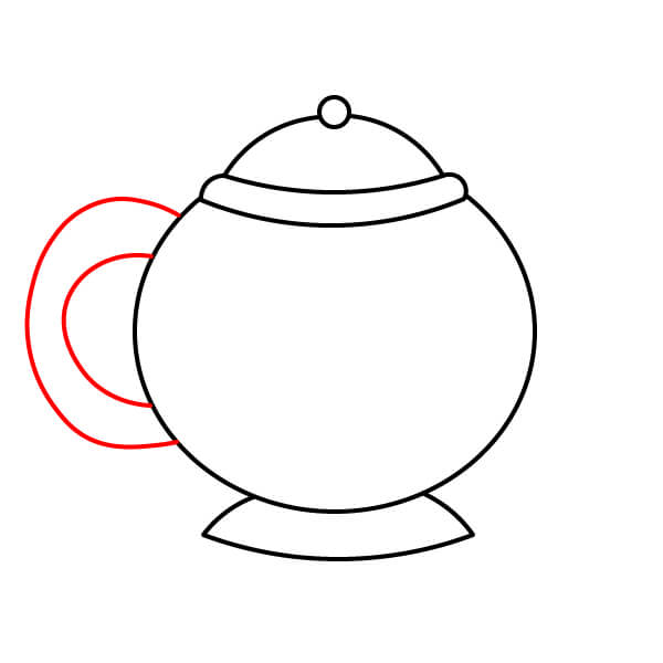 Hướng dẫn từng bước cách vẽ ấm trà cho trẻ em - Vẽ quai