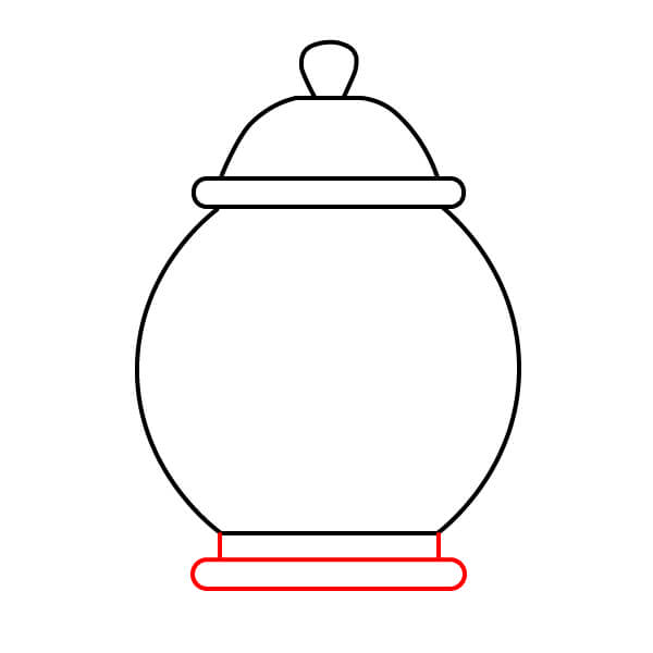 Vẽ ấm trà theo các bước đơn giản - Vẽ phần chân ấm
