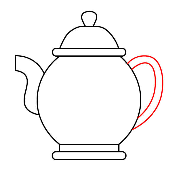 Vẽ ấm trà theo các bước đơn giản - Vẽ quai
