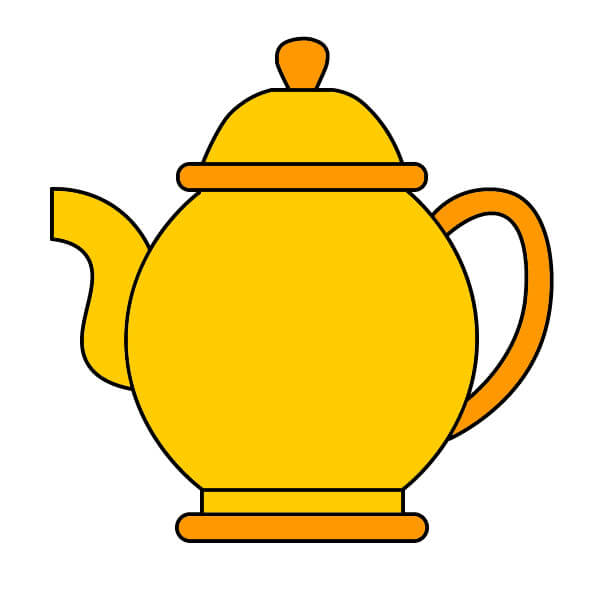 Vẽ ấm trà theo các bước đơn giản