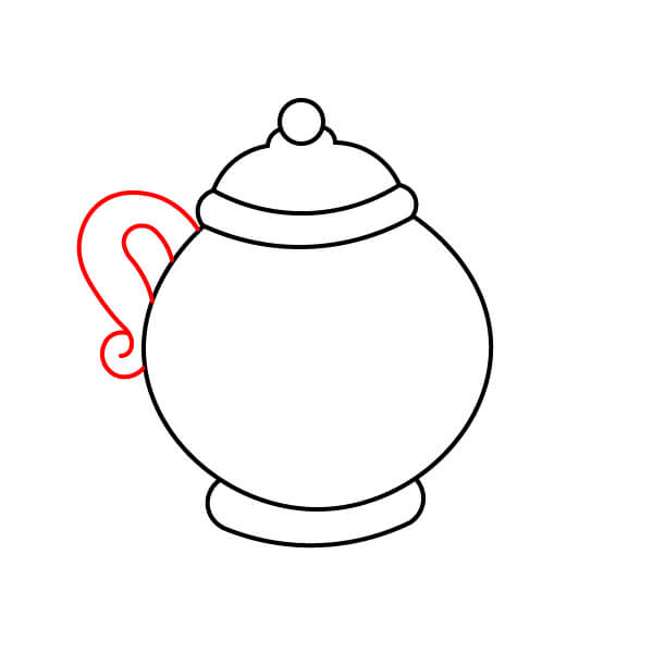 Bài học vẽ ấm trà đẹp dành cho trẻ em - Vẽ Tay Cầm Trang Trí