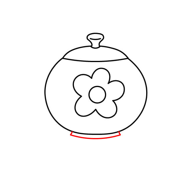 Cách đơn giản để vẽ ấm trà cho trẻ em - Vẽ Đế/Chân