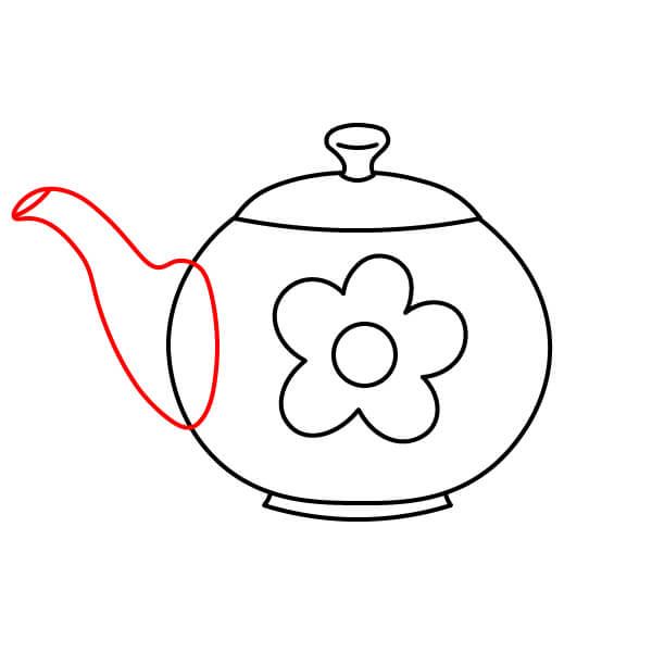 Cách đơn giản để vẽ ấm trà cho trẻ em - Vẽ Vòi