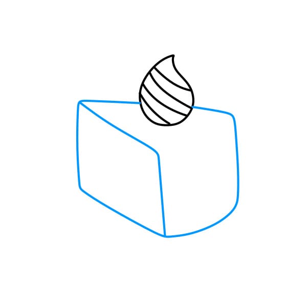 Hướng dẫn vẽ miếng bánh sinh nhật trông thật ngon miệng - Bước 2