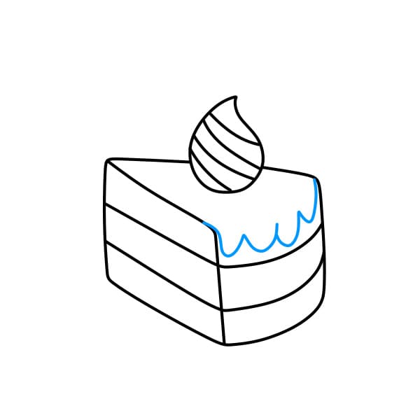 Hướng dẫn vẽ miếng bánh sinh nhật trông thật ngon miệng - Bước 4