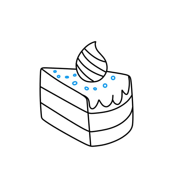 Hướng dẫn vẽ miếng bánh sinh nhật trông thật ngon miệng - Bước 5