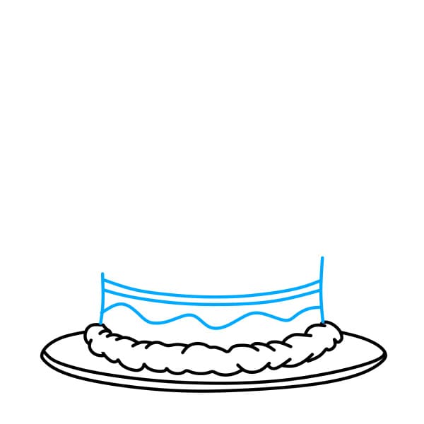 Hướng dẫn vẽ chiếc bánh sinh nhật socola - Bước 3