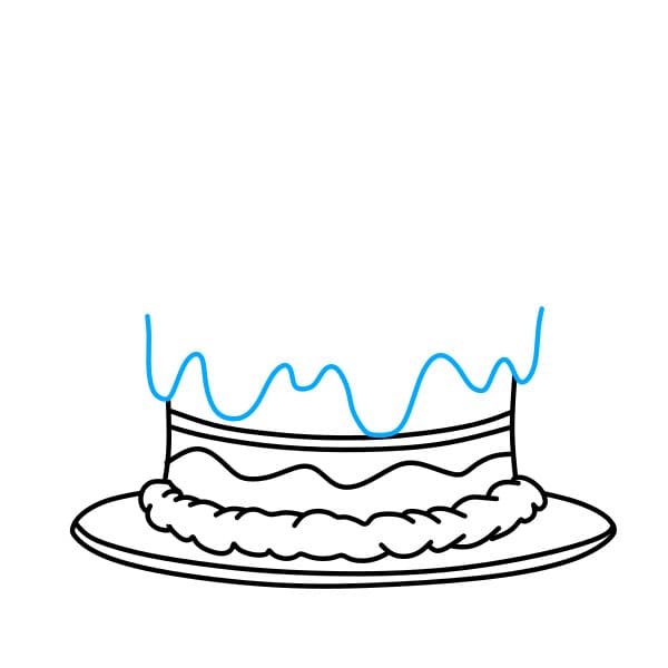Hướng dẫn vẽ chiếc bánh sinh nhật socola - Bước 4