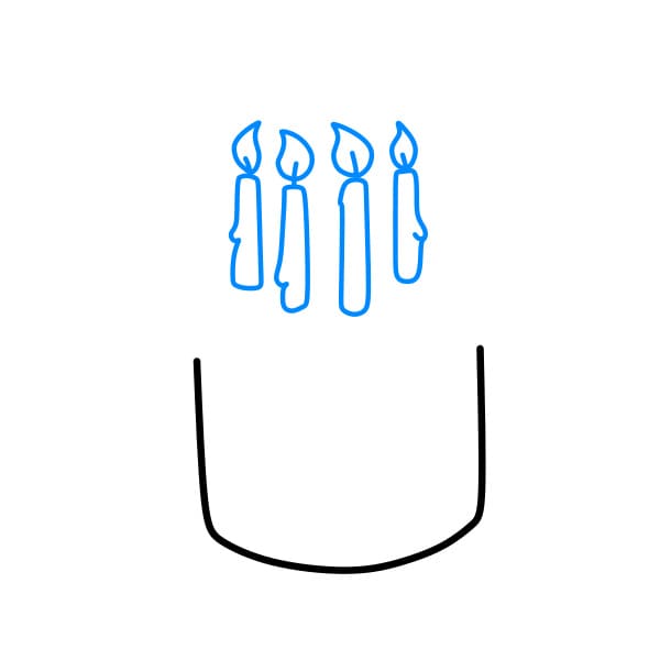 Hướng dẫn vẽ chiếc bánh sinh nhật dễ thương - Bước 2