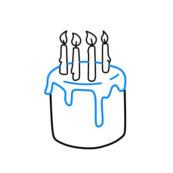 Hướng dẫn vẽ chiếc bánh sinh nhật dễ thương - Bước 3