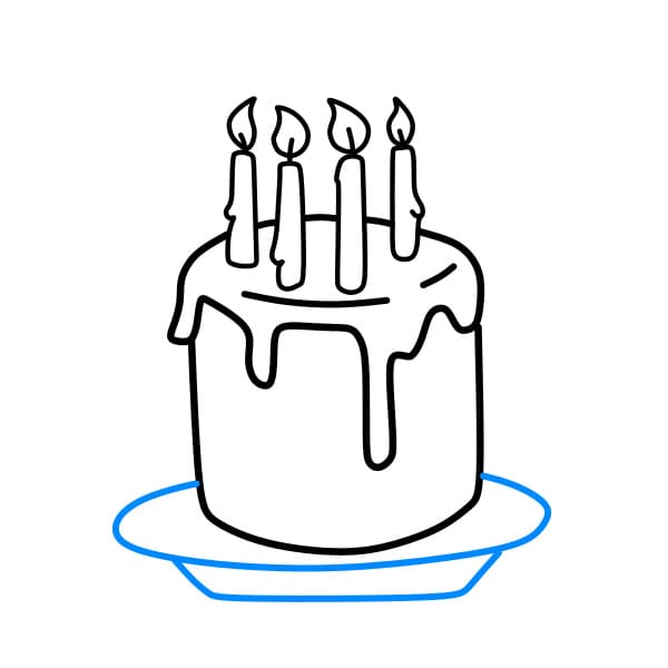 Hướng dẫn vẽ chiếc bánh sinh nhật dễ thương - Bước 4