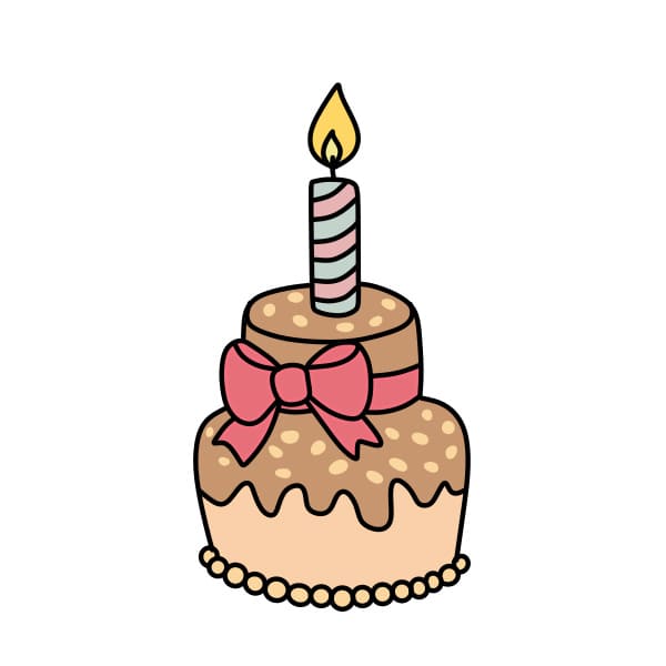 Hướng dẫn vẽ chiếc bánh sinh nhật đơn giản