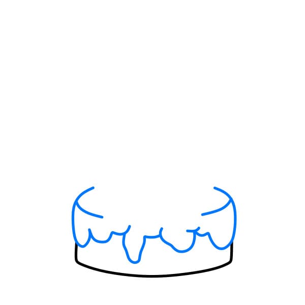 Hướng dẫn vẽ chiếc bánh sinh nhật - Bước 2