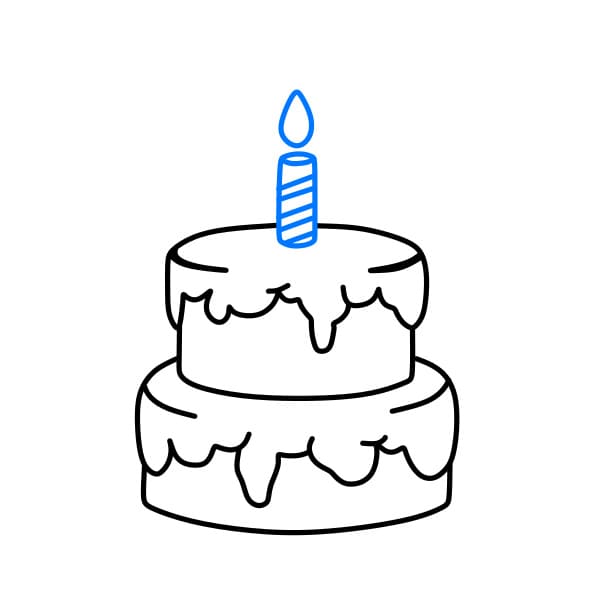 Hướng dẫn vẽ chiếc bánh sinh nhật - Bước 4