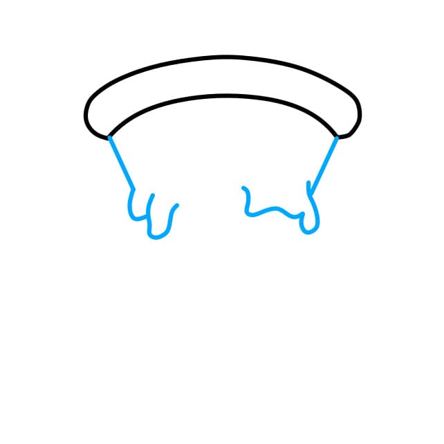 Hướng dẫn vẽ miếng bánh Pizza ngộ nghĩnh - Bước 2