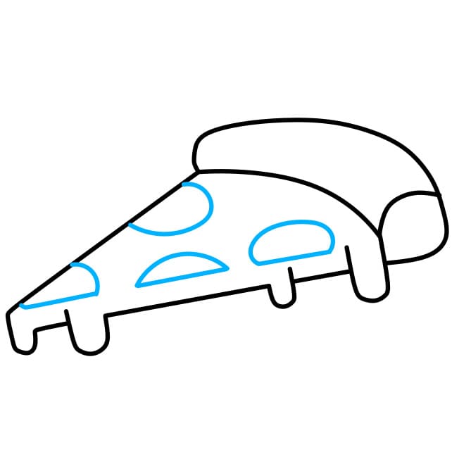 Hướng dẫn vẽ miếng pizza đơn giản - Bước 3