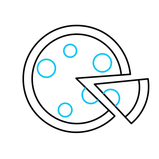 Hướng dẫn vẽ đĩa Pizza - Bước 4