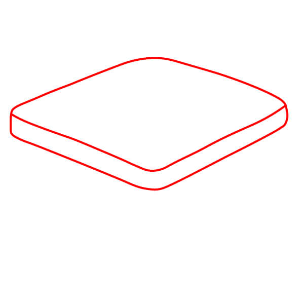 Cách vẽ một chiếc bánh sandwich – Hướng dẫn từng bước dễ hiểu - Bắt đầu với lát bánh mì trên cùng: