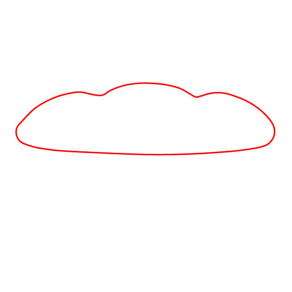 Hình vẽ bánh mì Sandwich đơn giản dành cho trẻ em - Bước 1