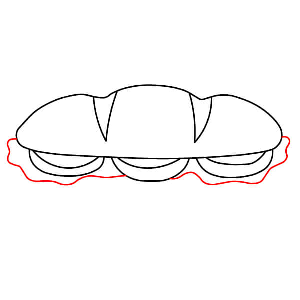 Hình vẽ bánh mì Sandwich đơn giản dành cho trẻ em - Bước 4