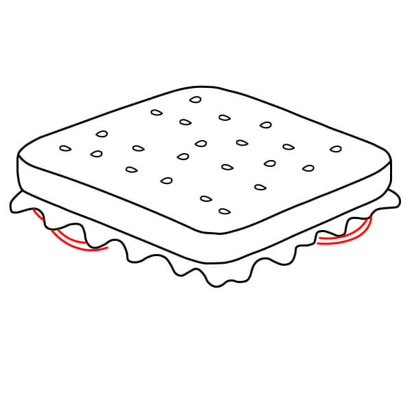 Hướng dẫn cách vẽ một chiếc bánh sandwich ngon từng bước một - Bước 4