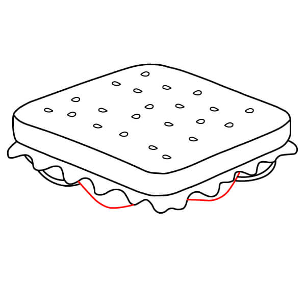 Hướng dẫn cách vẽ một chiếc bánh sandwich ngon từng bước một - Bước 5