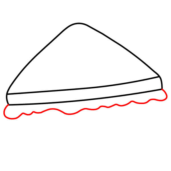 Hướng dẫn vẽ món bánh mì Sandwich kinh điển cho trẻ em - Bước 2