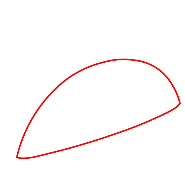 Hướng dẫn vẽ món Taco đơn giản dành cho trẻ em từng bước một - Bước 1