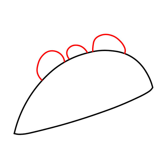 Hướng dẫn vẽ món Taco đơn giản dành cho trẻ em từng bước một - Bước 2