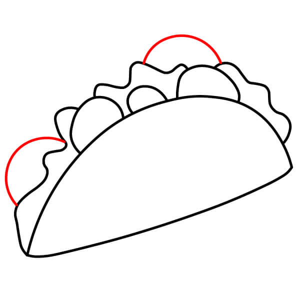Hướng dẫn vẽ món Taco đơn giản dành cho trẻ em từng bước một - Bước 4