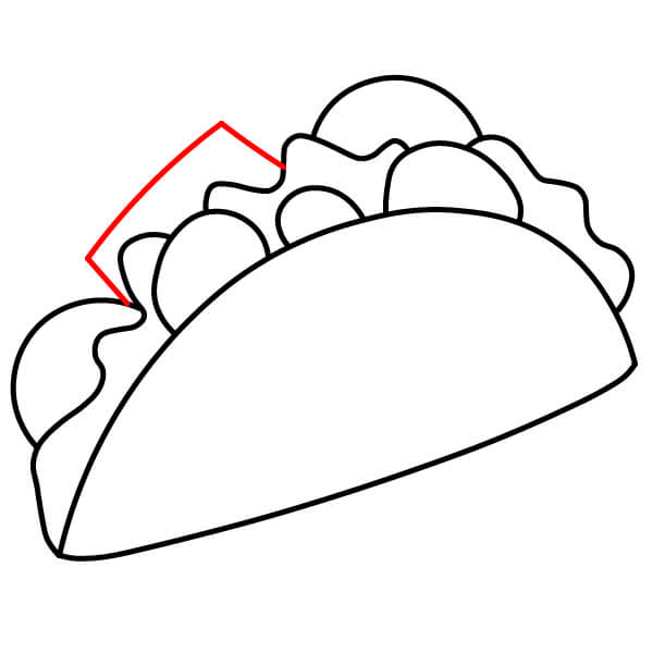 Hướng dẫn vẽ món Taco đơn giản dành cho trẻ em từng bước một - Bước 5