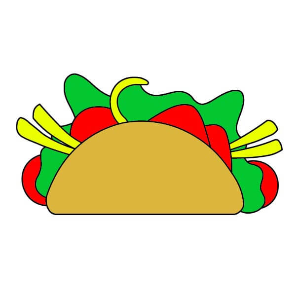 Bài học vẽ tranh hoạt hình về món taco dành cho các họa sĩ nhí - Bước 6