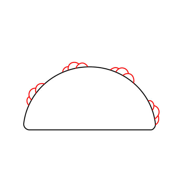 Hướng dẫn từng bước vẽ một chiếc bánh Taco - Bước 2