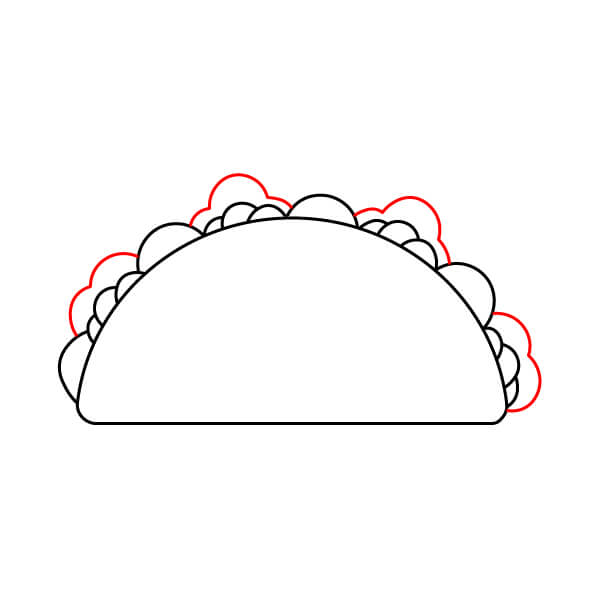 Hướng dẫn từng bước vẽ một chiếc bánh Taco - Bước 4