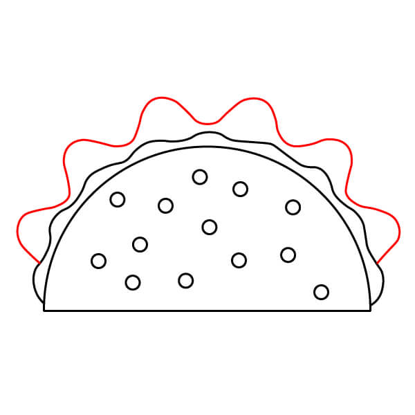 Hướng dẫn vẽ món Taco vui nhộn và đơn giản dành cho trẻ em - Bước 4