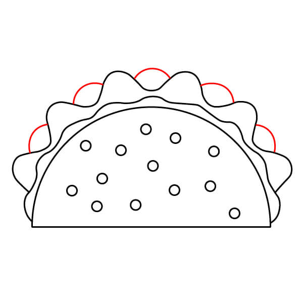Hướng dẫn vẽ món Taco vui nhộn và đơn giản dành cho trẻ em - Bước 5