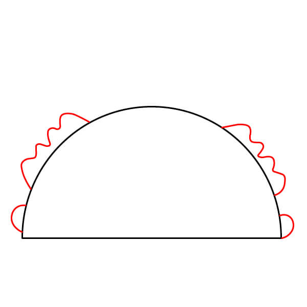 Hướng dẫn vẽ một chiếc bánh taco dễ thương dành cho người mới bắt đầu - Bước 2