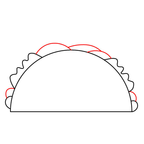 Hướng dẫn vẽ một chiếc bánh taco dễ thương dành cho người mới bắt đầu - Bước 3