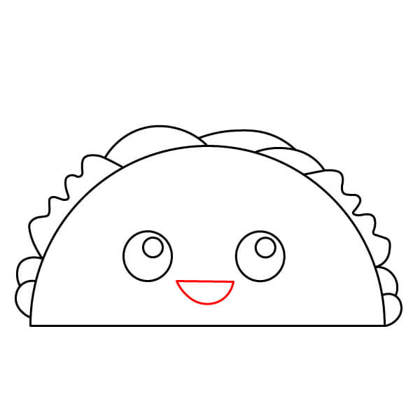 Hướng dẫn vẽ một chiếc bánh taco dễ thương dành cho người mới bắt đầu - Bước 5
